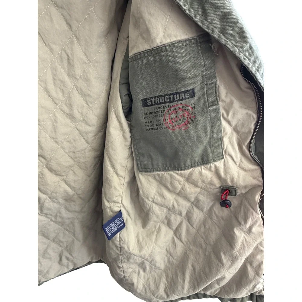 Vintage Structure Olive Green Utility Field Jacket Military Workwear Coat Mens M